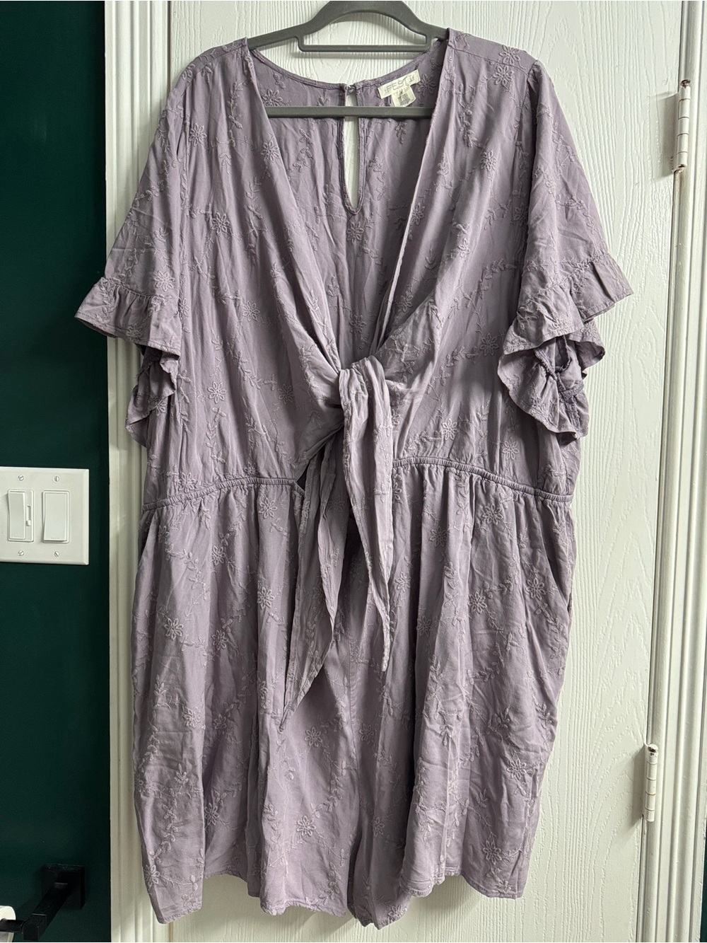 Lavender Tie-Front Women's Romper
